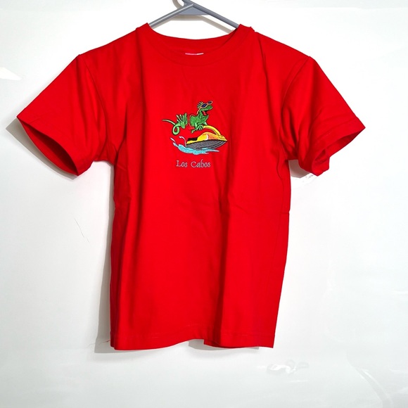Cabo San Lucas “Los Cabo’s” Embroidered Lizard Kids T-Shirt Size 12 - Picture 2 of 8